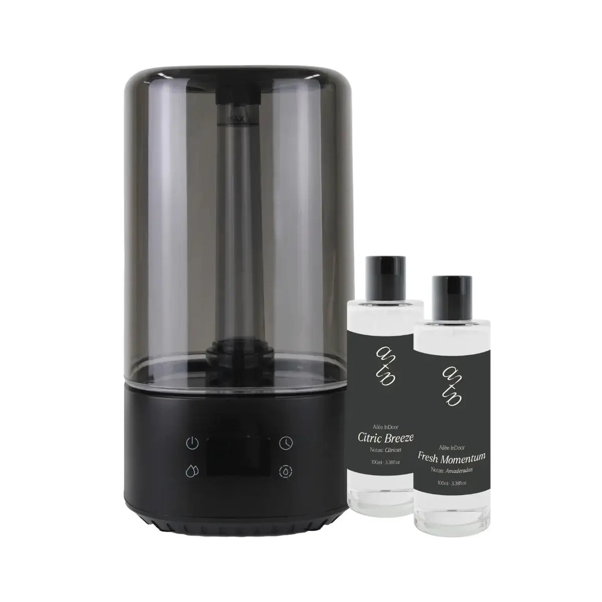 Humidificador ultrasónico Rud con aceites esenciales Citric Breeze y Fresh Momentum para mejorar la calidad del aire.