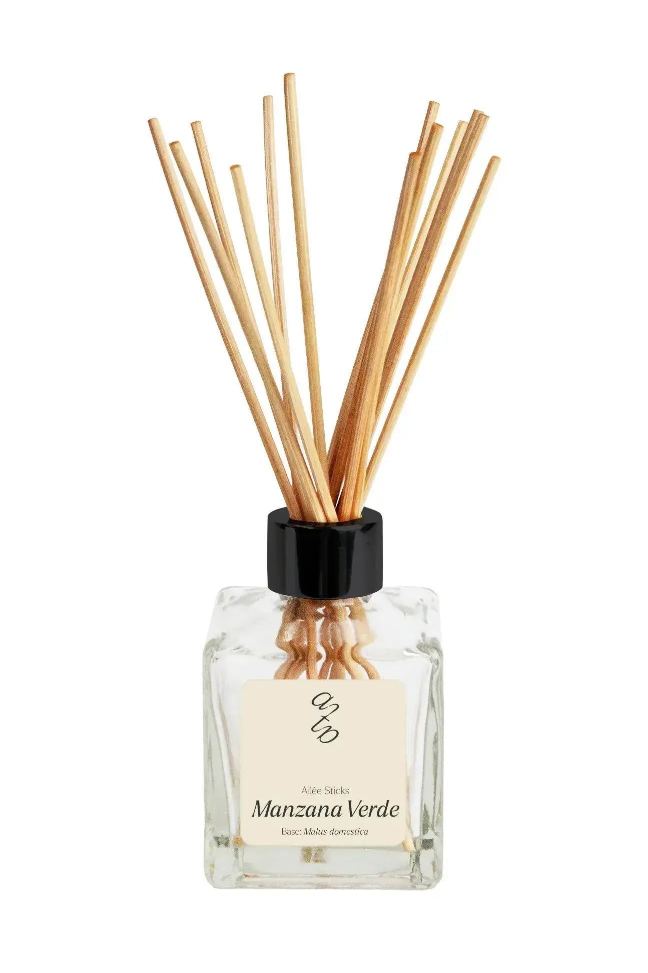 Difusor de aroma Manzana Verde con varitas, fragancia refrescante y revitalizante para el hogar.